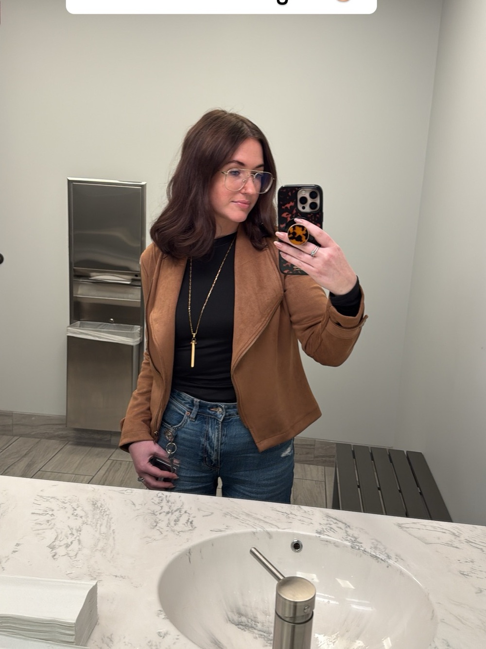 Women’s Tan Faux-Suede Motorcycle Jacket